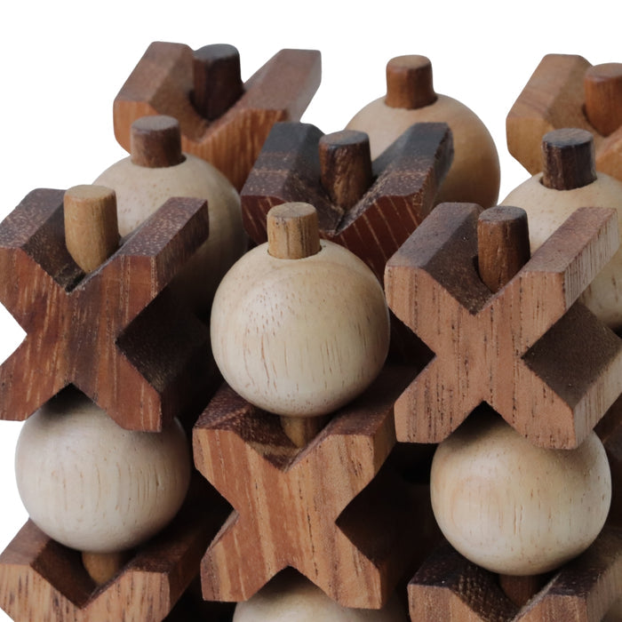 NOUGHTS & CROSSES | 10cm | 3D | Solid Wood