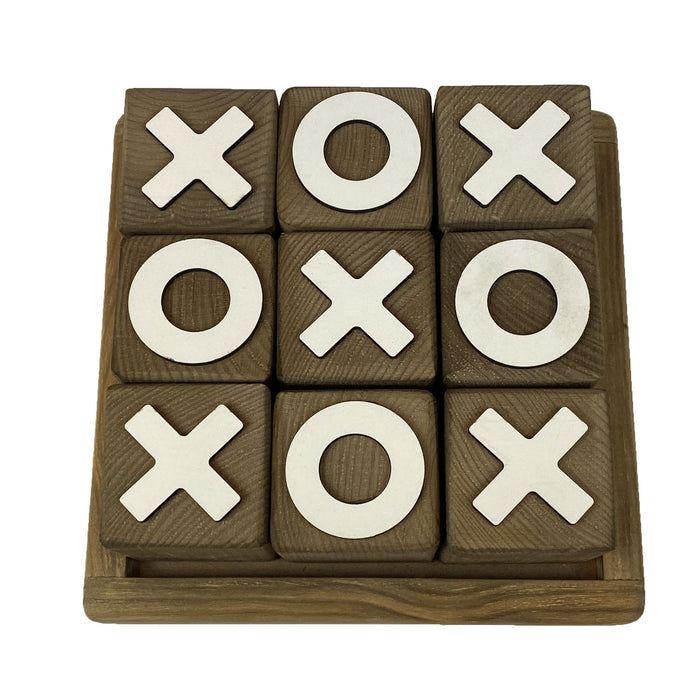 NOUGHTS & CROSSES | 24 cm | Solid Wood | Rustic