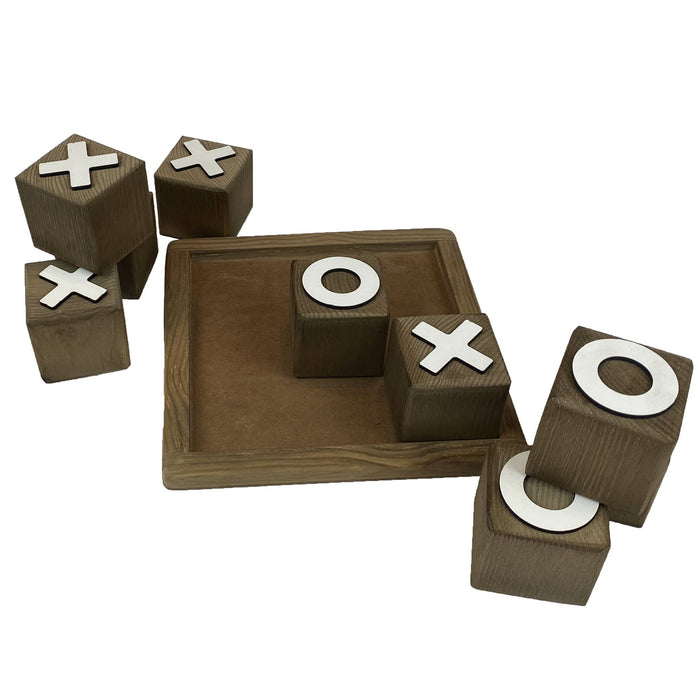 NOUGHTS & CROSSES | 24 cm | Solid Wood | Rustic