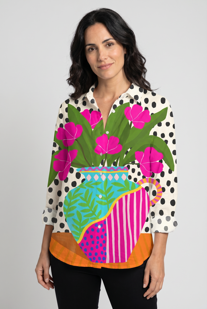 Odete | Blouse Print Vase Floral