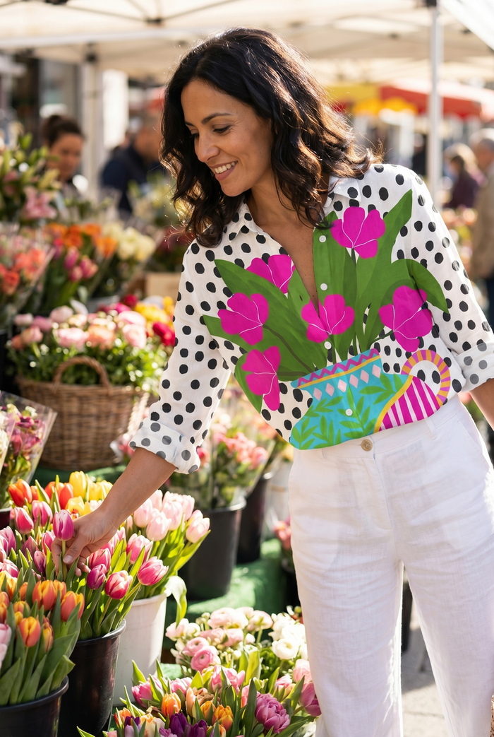 Odete | Blouse Print Vase Floral