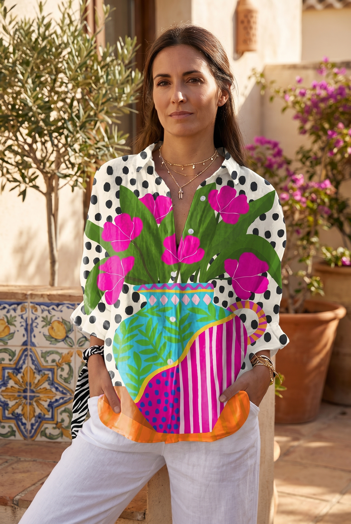 Odete | Blouse Print Vase Floral