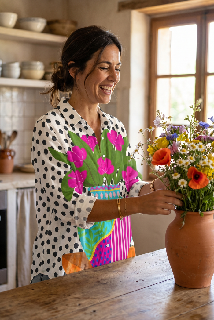 Odete | Blouse Print Vase Floral