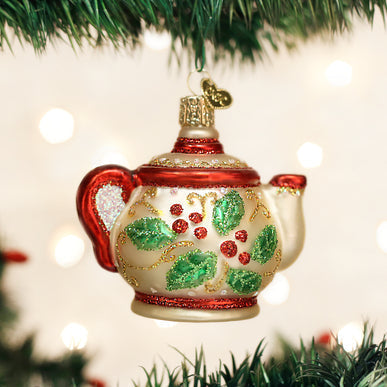 Old World Christmas - Holly Teapot