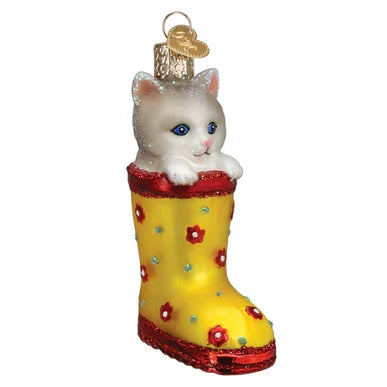 Old World Christmas - Kitten in Rain Boot