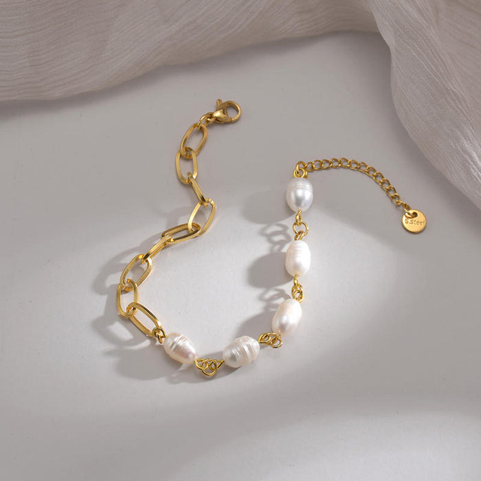 Olivia | Brilliant Pearls Bracelet with Heart