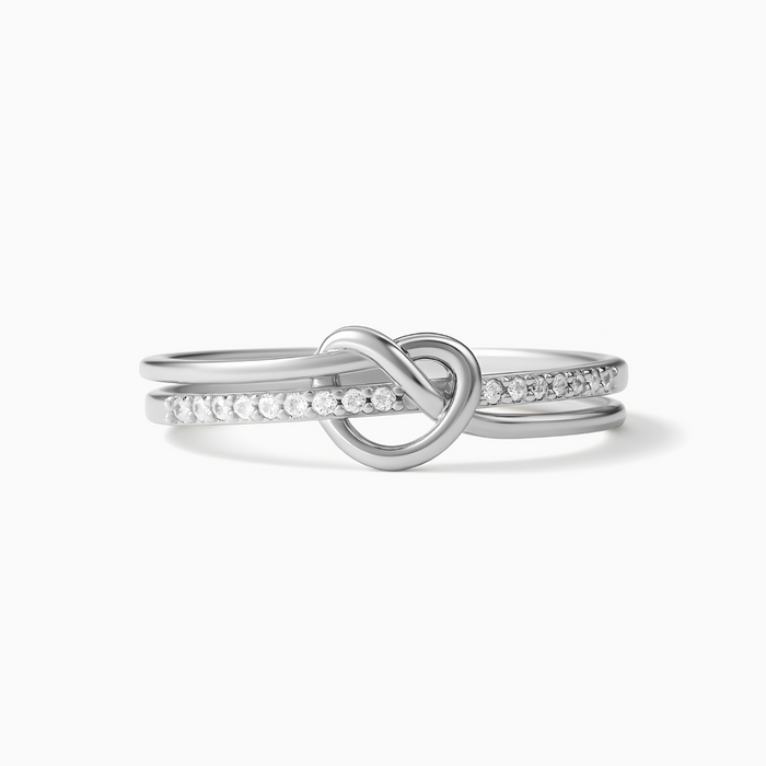 Olivia | Heart Infinity Silver Knot Ring