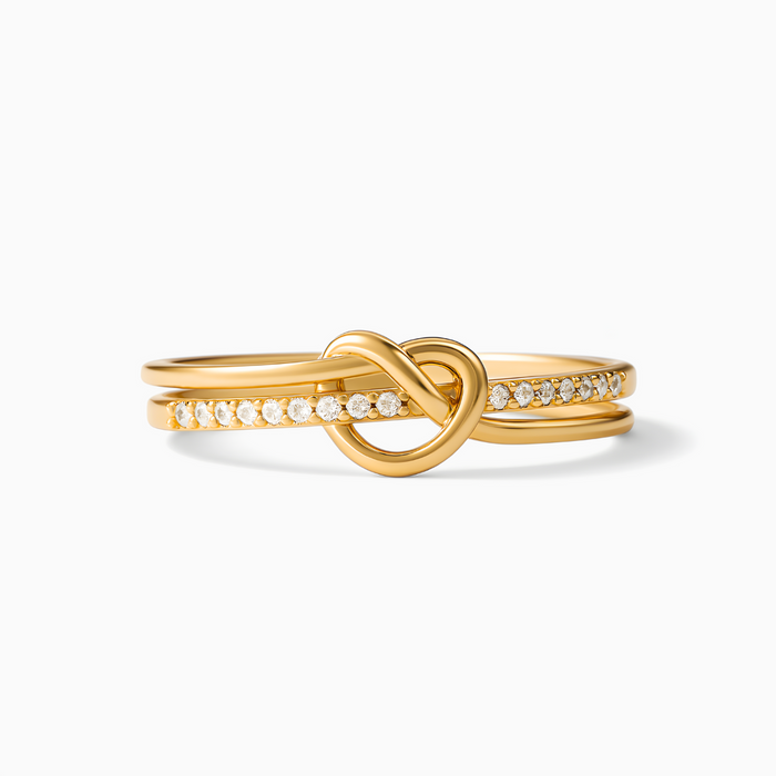 Olivia | Heart Infinity Silver Knot Ring
