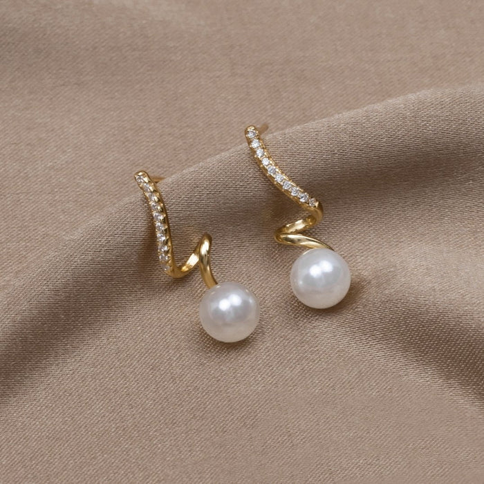 Olivia | Silver Earrings with Clear Drop Structure