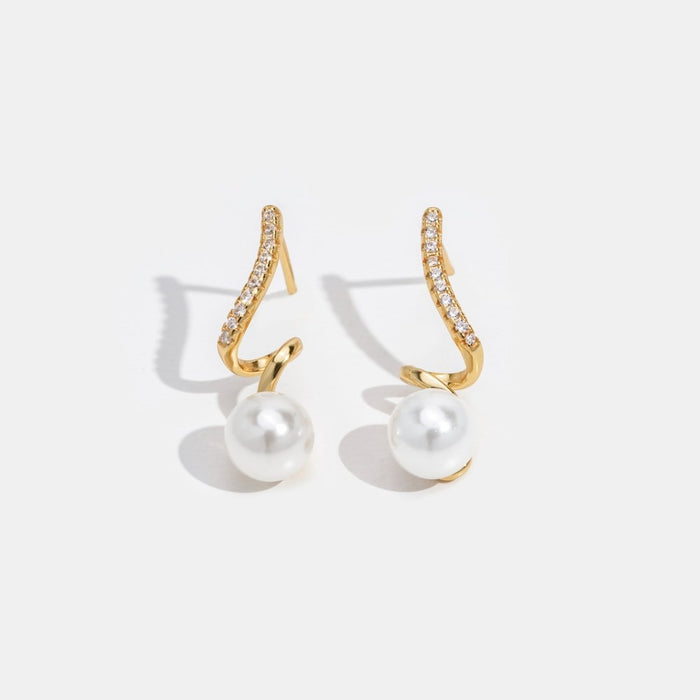 Olivia | Silver Earrings with Clear Drop Structure