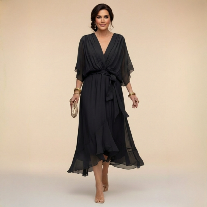 Opal | Elegant with V-Neck Midi Dress