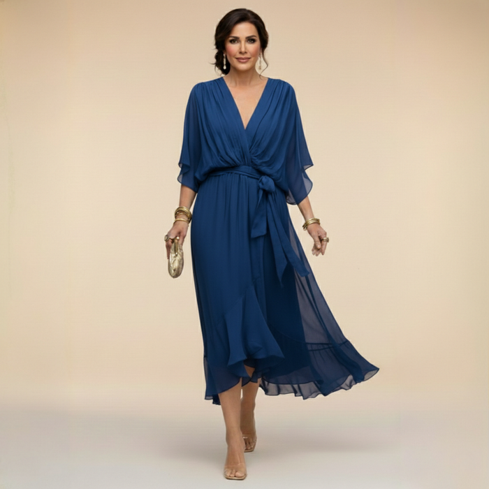 Opal | Elegant with V-Neck Midi Dress
