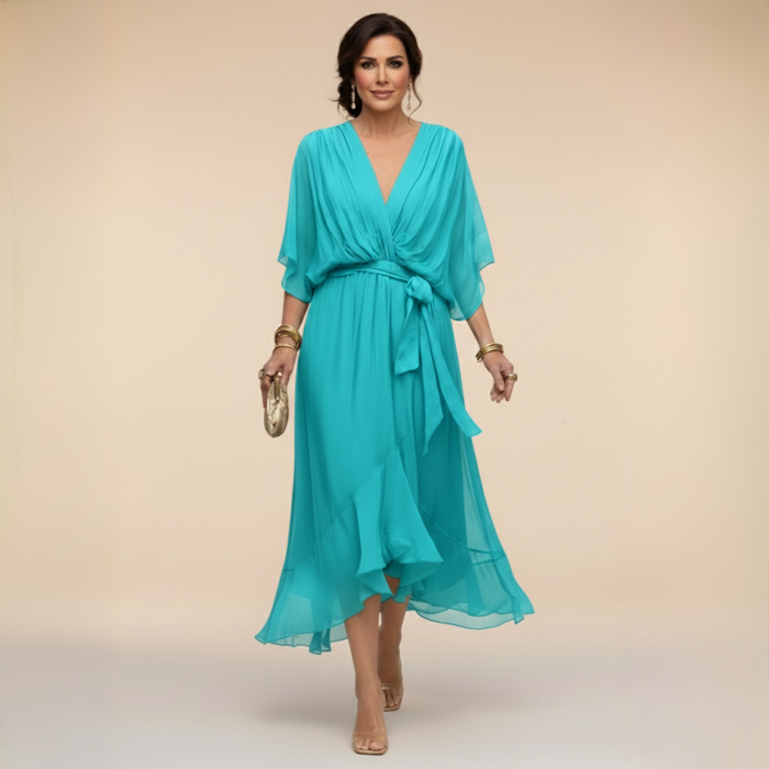 Opal | Elegant with V-Neck Midi Dress