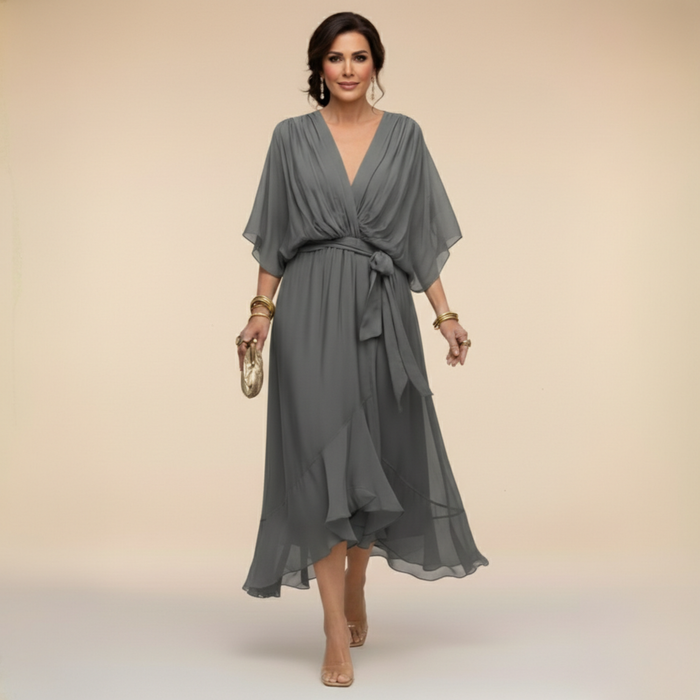 Opal | Elegant with V-Neck Midi Dress