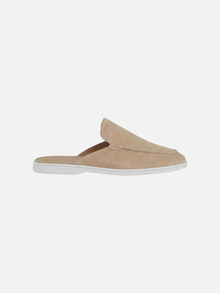 Open-Heel Suede Mules