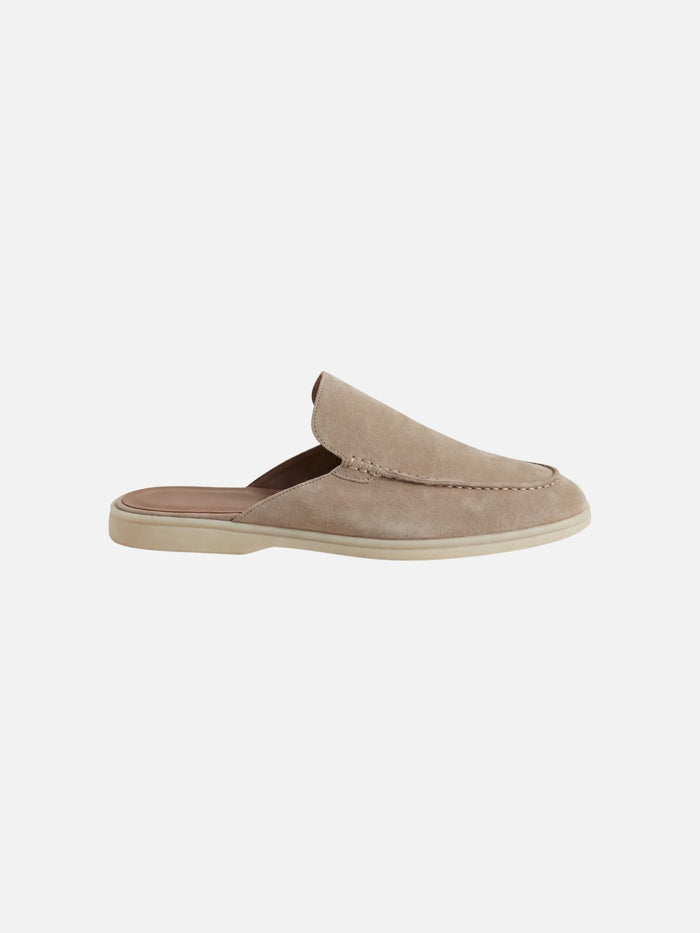 Open-Heel Suede Mules
