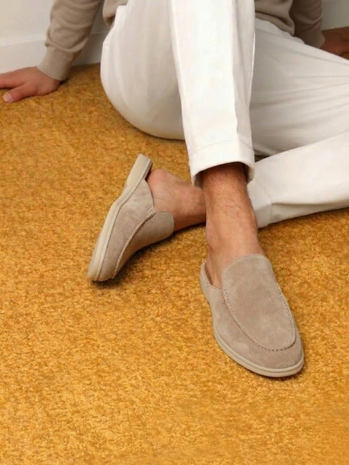 Open-Heel Suede Mules
