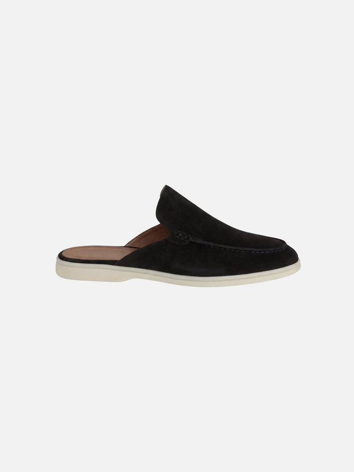 Open-Heel Suede Mules