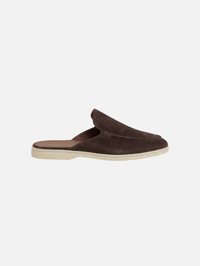 Open-Heel Suede Mules
