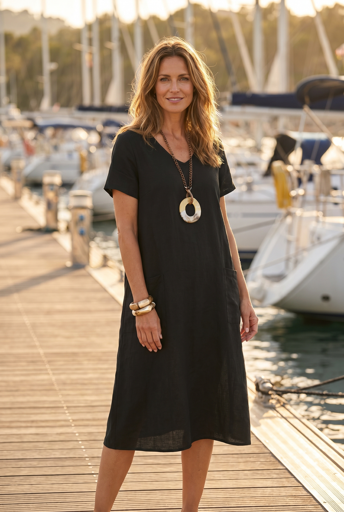 Oriane | Casual Drape Flowing Maxi Dress