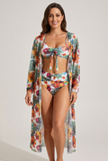Paloma | 3 Piece with Kimono Floral Bikini
