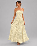 Paloma | Strapless Polka-dot Maxi Dress