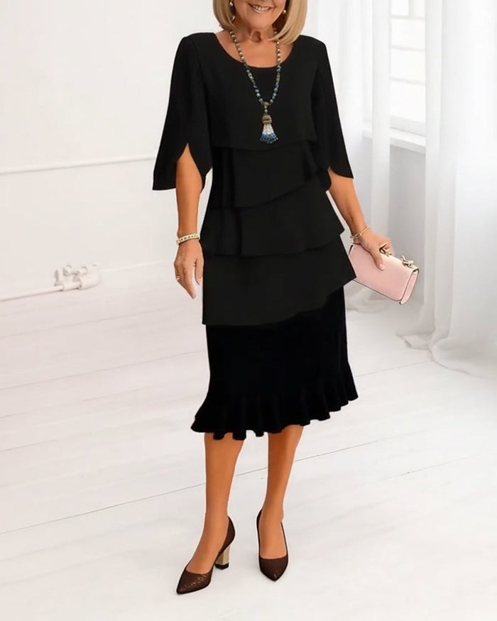 Patricia | Midi Dress with Details Seam