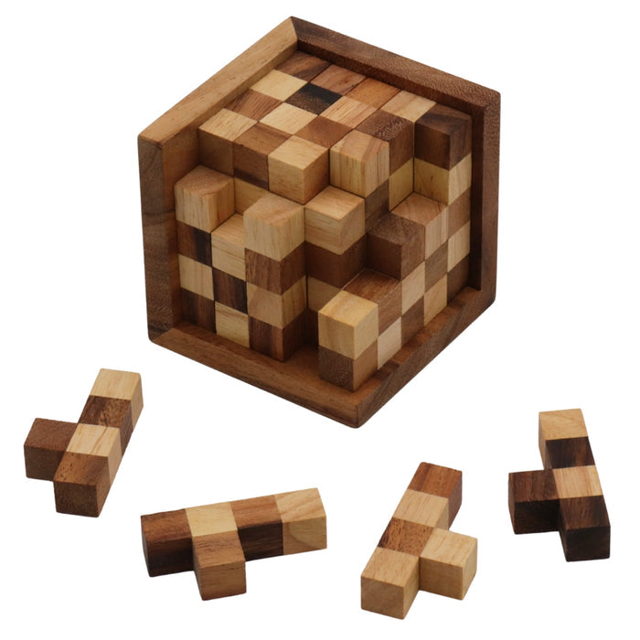 PENTOMINO CHESS CUBE | 8 cm | Solid Wood | 25 Pieces