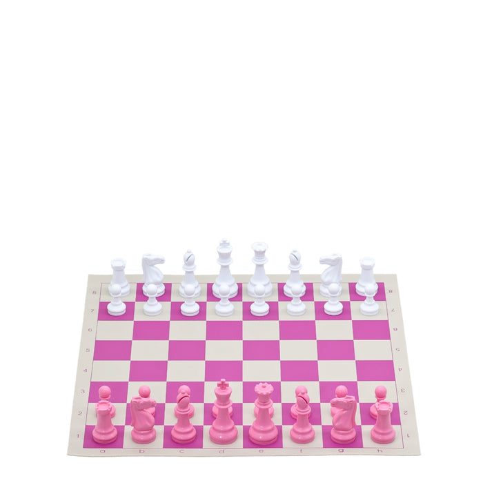 Pink Vinyl Roll-Up Tournament Set | 50 mm Squares