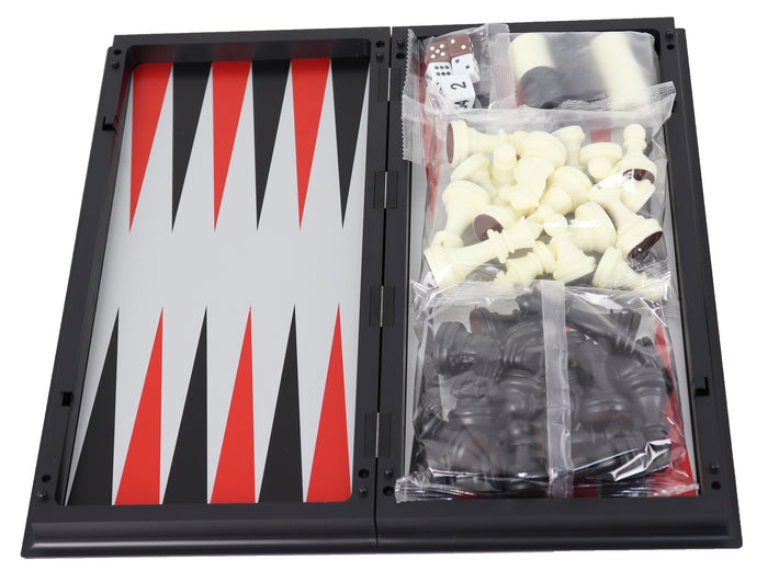 Plastic Magnetic 3-in-1 | Chess, Checkers & Backgammon