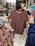 Posh Peanut Pink Multicolored Cheetah Print PJ Set