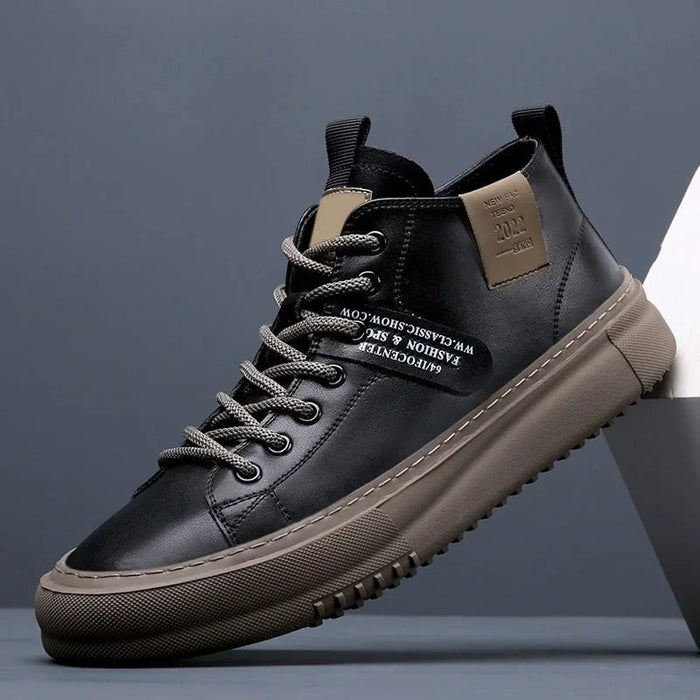 Premium Leather High-Top Sneakers