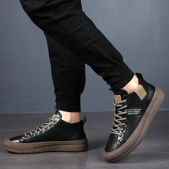 Premium Leather High-Top Sneakers