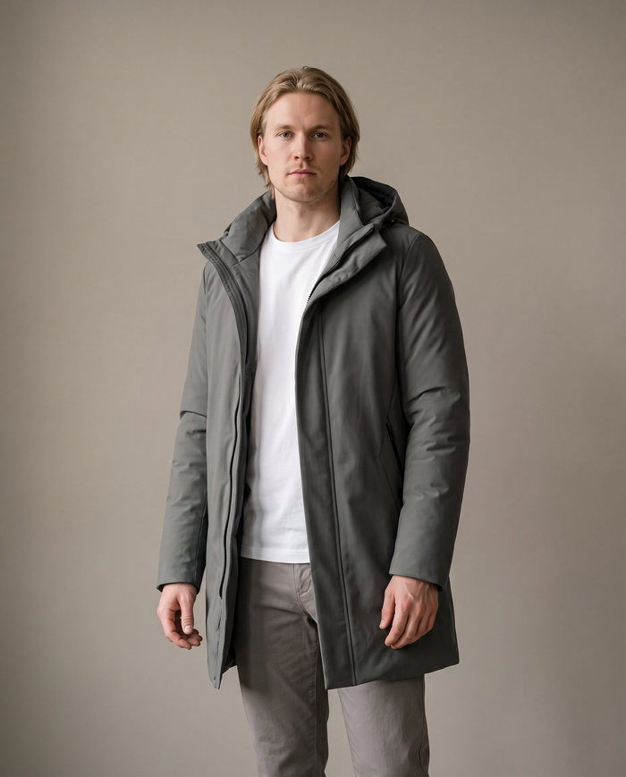 Premium winter jacket on model