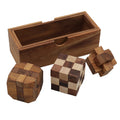 PUZZLE SET of 3 | Diamond Puzzle, Notched Stick, Snake Cube