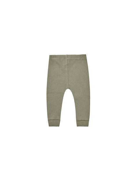 Quincy Mae| Ribbed Leggings, Fern, 6-12M