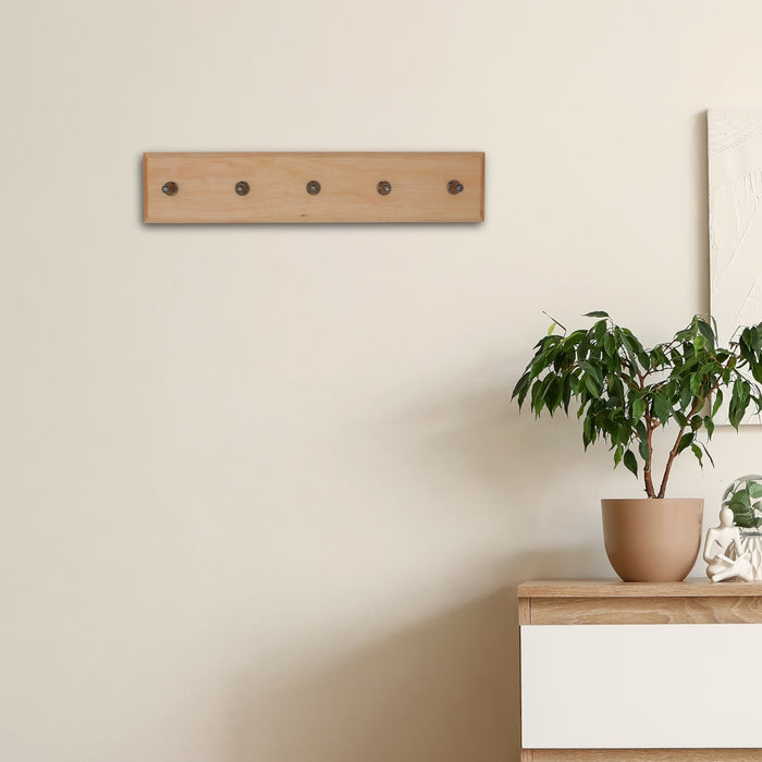 RACK | 47 x 19 cm | Solid Wood with Metal Pawns | For Keys or Medals