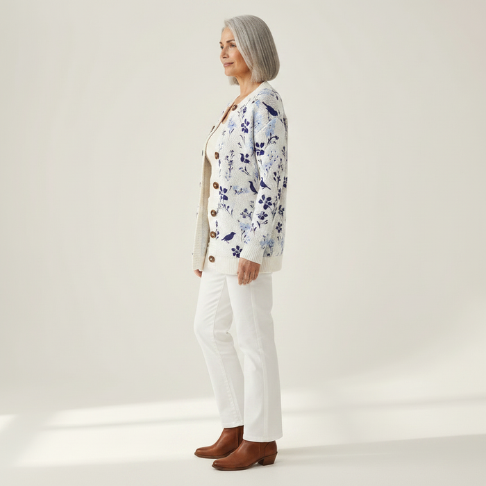 Rauha - Blue Bird & Bloom Cardigan