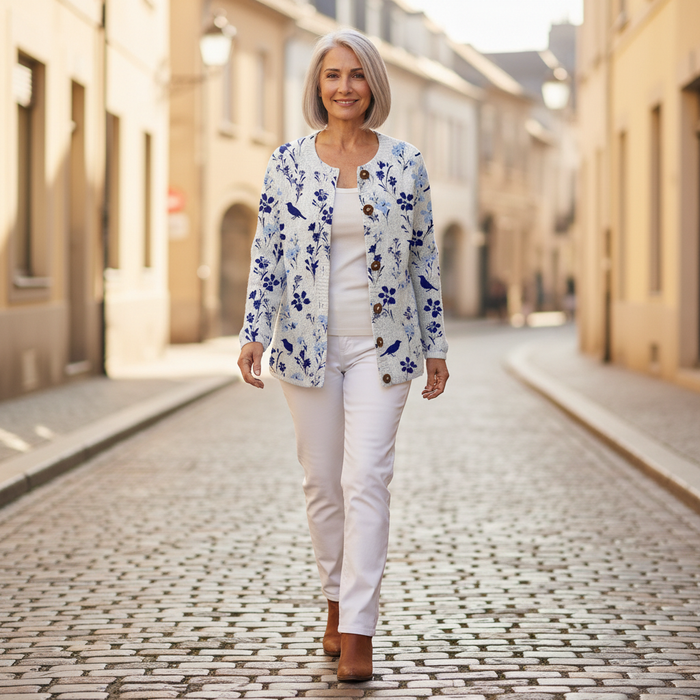 Rauha - Blue Bird & Bloom Cardigan