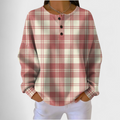 Reeta - Pink Tartan Waffle Henley