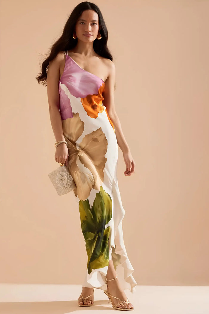 Renata | One-shoulder Floral Maxi Dress