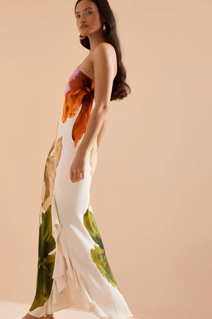 Renata | One-shoulder Floral Maxi Dress