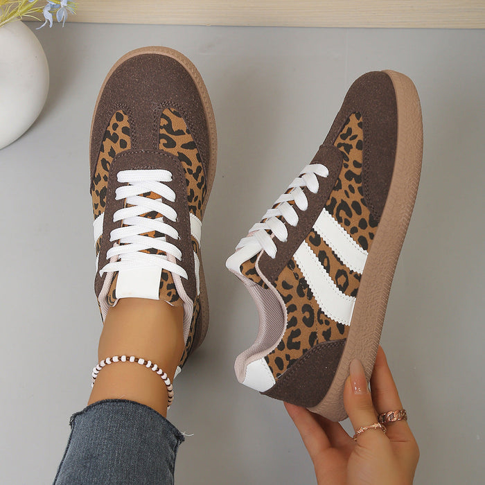 Retro Printed Leopard Print Trainers
