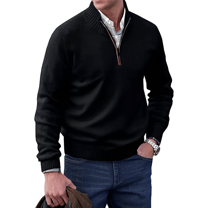 Ribbed Quarter-Zip Jumper