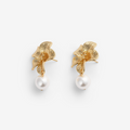 Riina | Gold-Plated Flower Pearl Earrings
