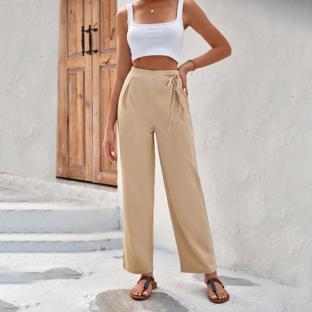 Ritva - Tie-Waist Wide-Leg Trousers