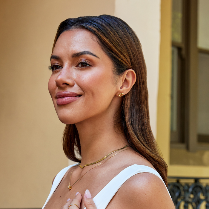 Romana | Gold-Plated Braided Shape Earrings