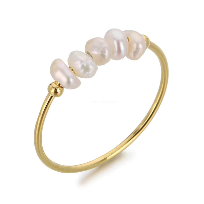 Rosalie | Gold-Plated Pendants Ring with Pearl