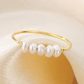 Rosalie | Gold-Plated Pendants Ring with Pearl