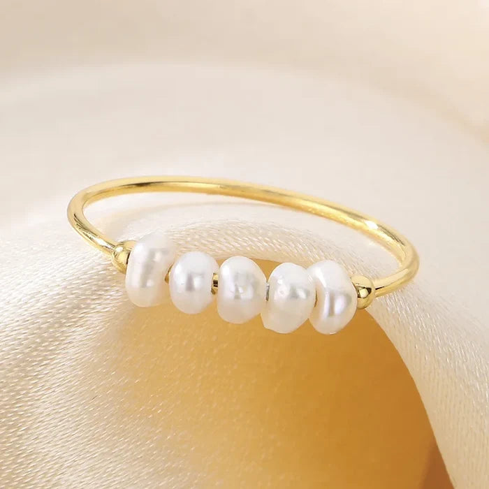 Rosalie | Gold-Plated Pendants Ring with Pearl